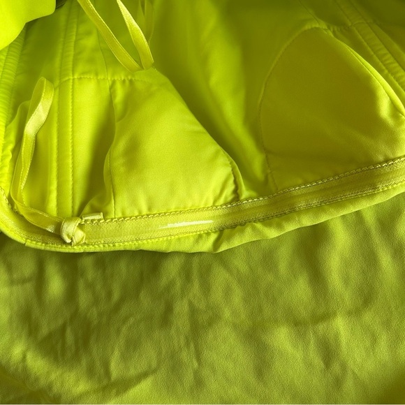 BCBGMaxAzria Neon Green, Yellow Strapless Asymmetrical Wrap Formal Midi Dress - Picture 8 of 11